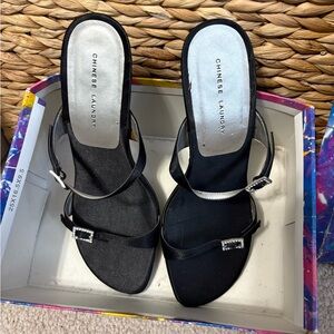 Chinese Laundry Black Strappy Heels